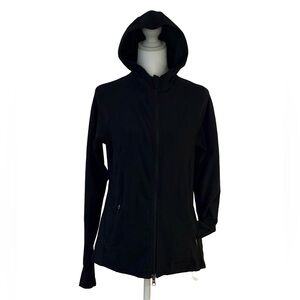 L.L.Bean Black Hooded Zip Jacket 🖤 Stretch Athleisure Size M